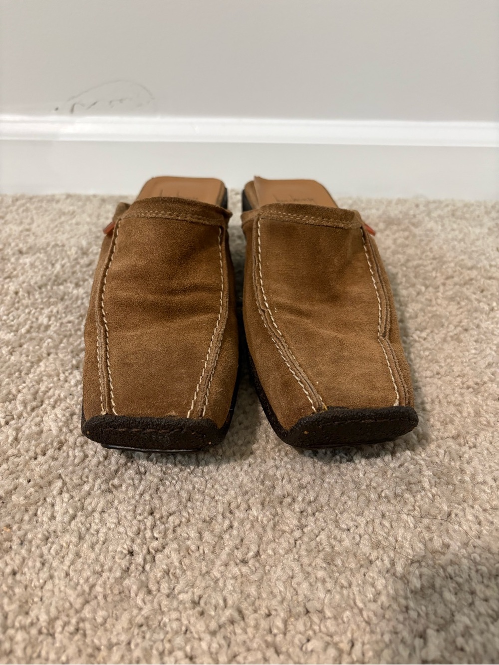 Luichiny Made in Italy Brown Suede Slip-On Mules Size 37 Retro Boho Platform - Picture 7 of 11